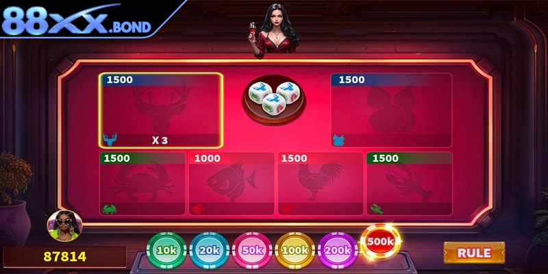 Cược tam bảo dự đoán ba xúc xắc hiển thị một linh vật